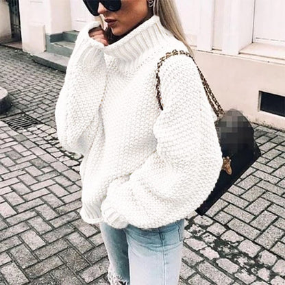 Lucia | Grobgestrickter Oversize Polopullover für Damen
