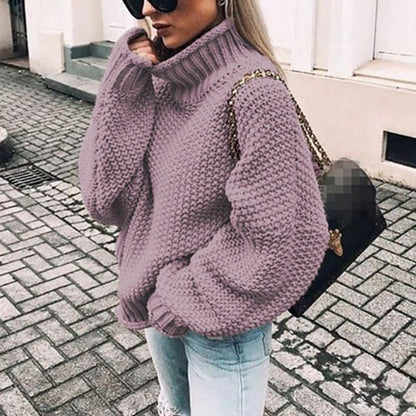 Lucia | Grobgestrickter Oversize Polopullover für Damen