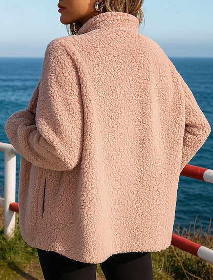Florence | Winterjacke Damen Fleece mit Stehkragen Reißverschluss