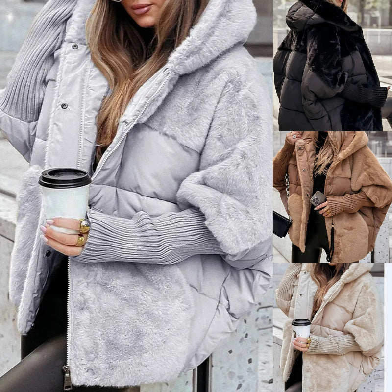Kirsten | Gesteppte Winterjacke mit Kapuze und Kunstfell-Besatz für Damen