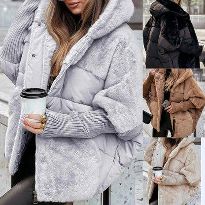 Kirsten | Gesteppte Winterjacke mit Kapuze und Kunstfell-Besatz für Damen