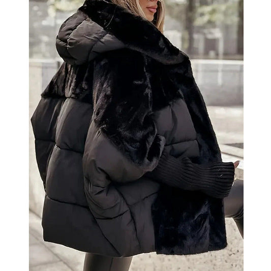 Kirsten | Gesteppte Winterjacke mit Kapuze und Kunstfell-Besatz für Damen