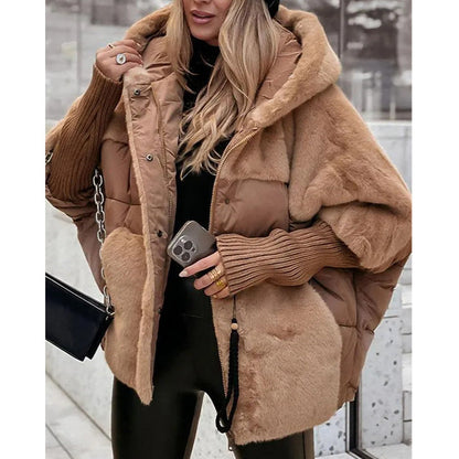 Kirsten | Gesteppte Winterjacke mit Kapuze und Kunstfell-Besatz für Damen