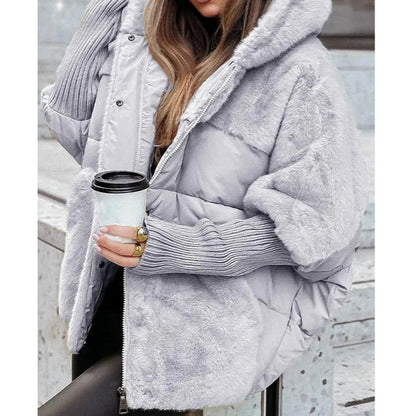 Kirsten | Gesteppte Winterjacke mit Kapuze und Kunstfell-Besatz für Damen