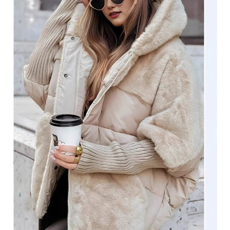 Kirsten | Gesteppte Winterjacke mit Kapuze und Kunstfell-Besatz für Damen