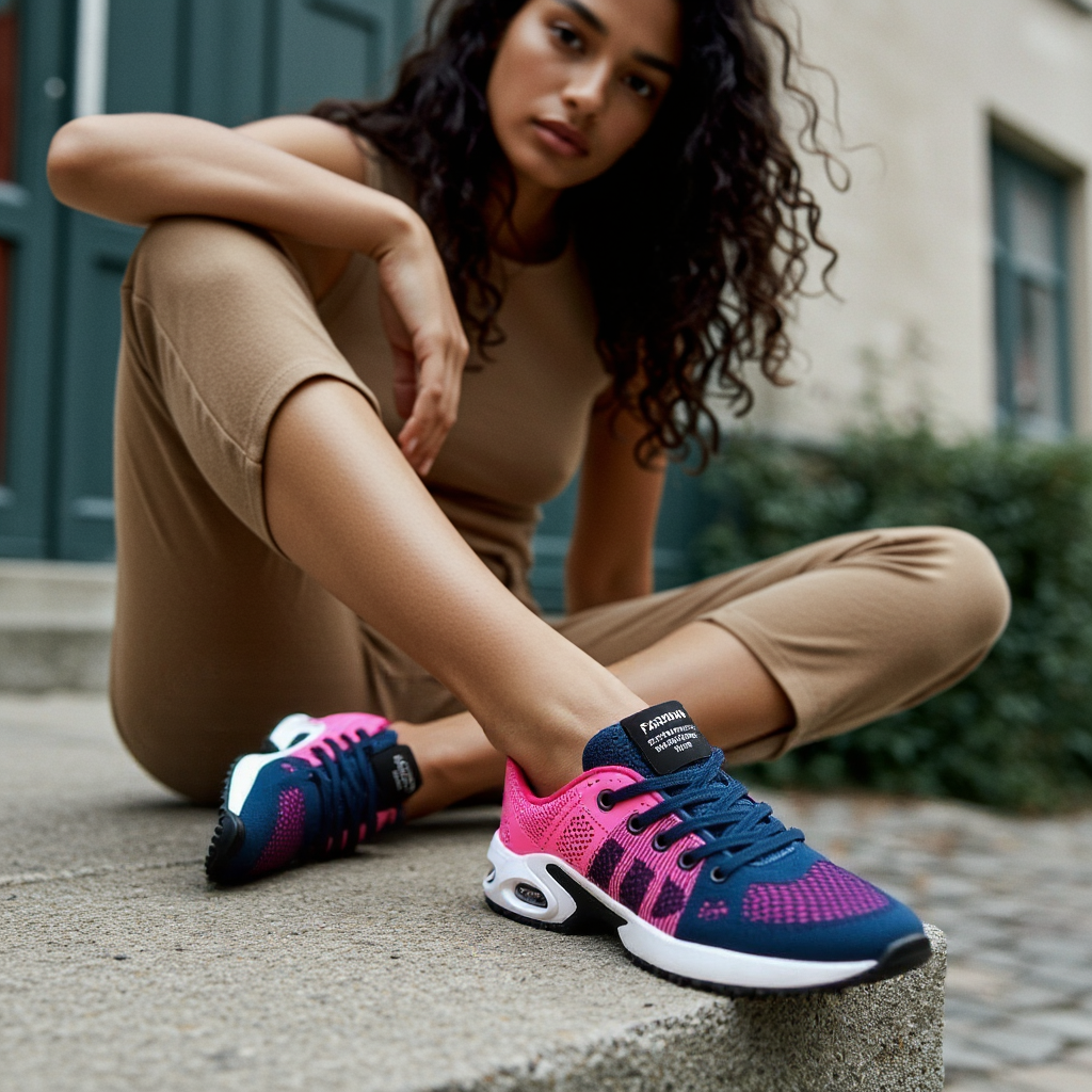 Nika | Damen Sneaker mit Dämpfender Sohle und Mesh-Obermaterial