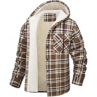 Casper | Kariertes Overshirt mit Kapuze und Knopfleiste für Herren