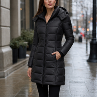 Sierra | Taillierte Midi-Steppjacke mit Kapuze für Damen