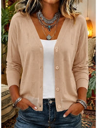 Marisol | Damen Cardigan mit Knopfleiste und V-Ausschnitt