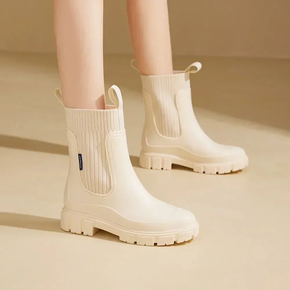 Adele | Wasserdichte Chelsea Boots für Damen mit Blockabsatz