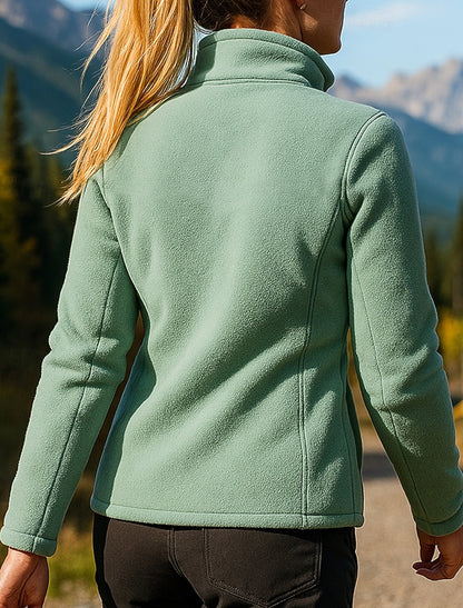 Flora | Damen Fleecejacke mit Stehkragen und Reißverschluss