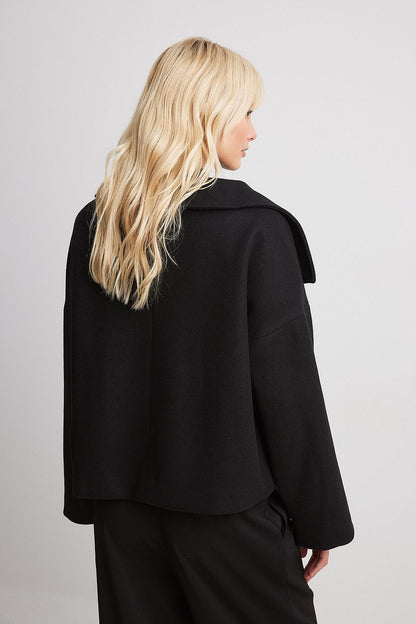 Fenna | Kurzer Trenchcoat Oversized Zweireiher Breites Revers Damen