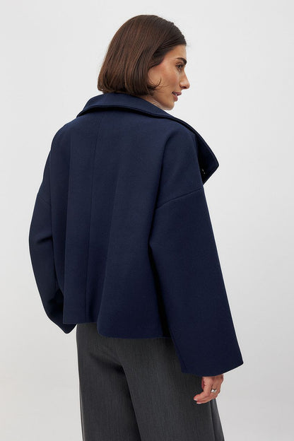 Fenna | Kurzer Trenchcoat Oversized Zweireiher Breites Revers Damen