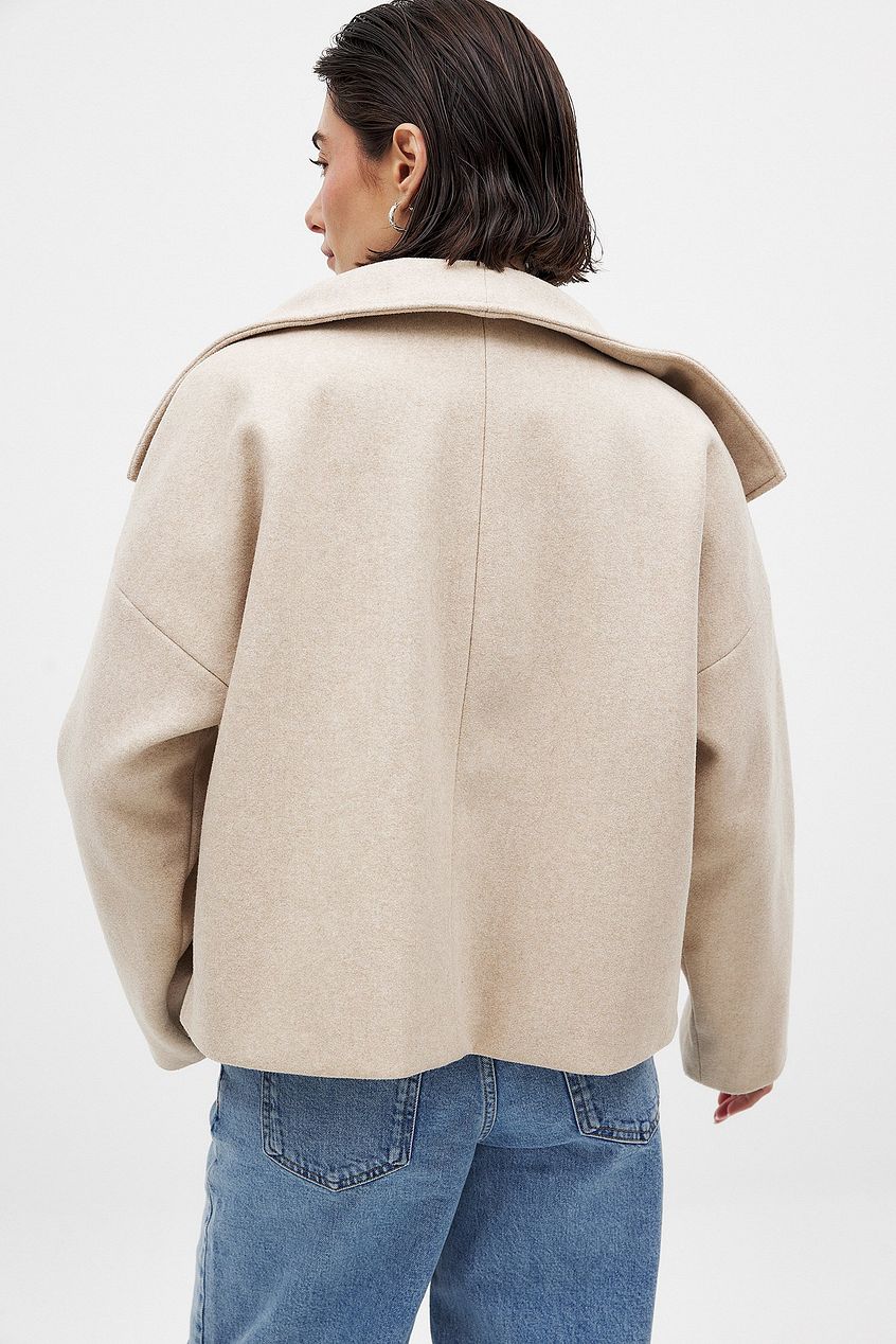Fenna | Kurzer Trenchcoat Oversized Zweireiher Breites Revers Damen
