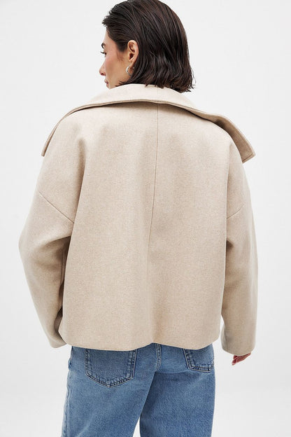 Fenna | Kurzer Trenchcoat Oversized Zweireiher Breites Revers Damen