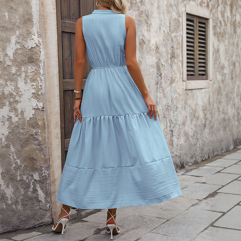 Evelien | Ärmelloses Sommerkleid mit Stehkragen für Damen