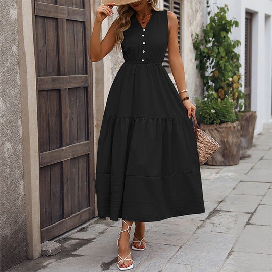 Evelien | Ärmelloses Sommerkleid mit Stehkragen für Damen