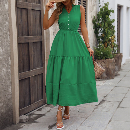 Evelien | Ärmelloses Sommerkleid mit Stehkragen für Damen
