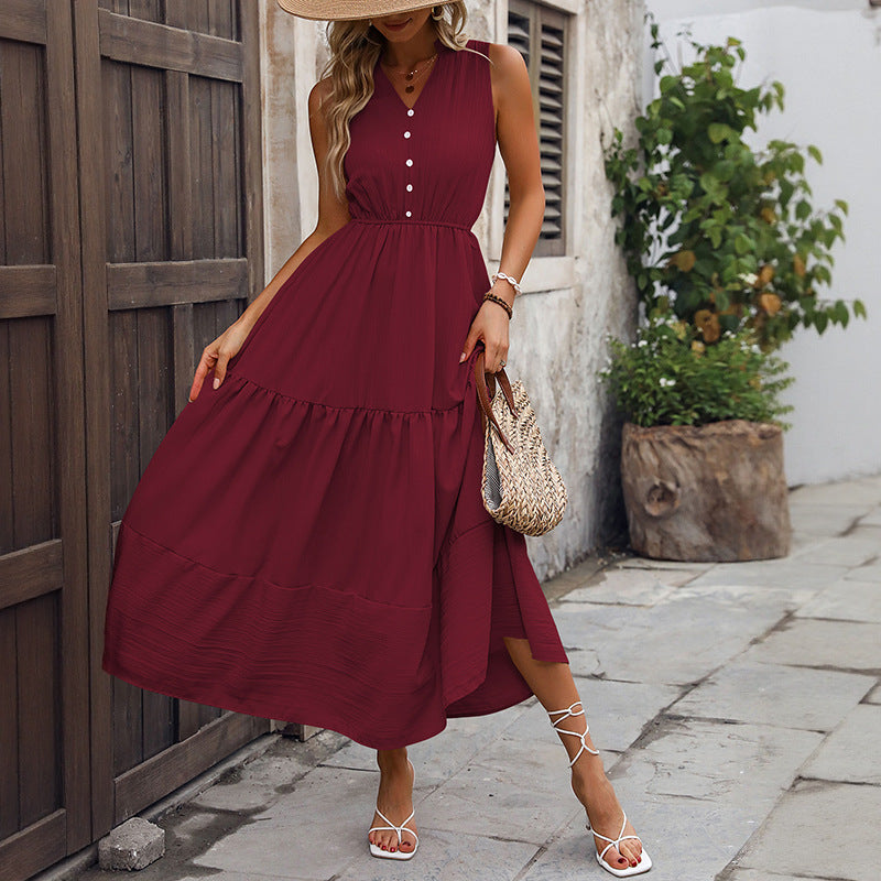 Evelien | Ärmelloses Sommerkleid mit Stehkragen für Damen