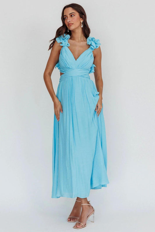 Diana V-Ausschnitt Maxikleid mit Cutout-Taille für Damen