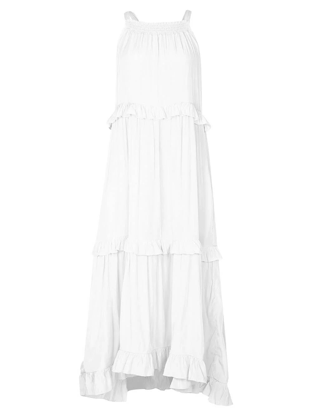 Emilia | Neckholder Maxikleid mit Rüschen für Damen
