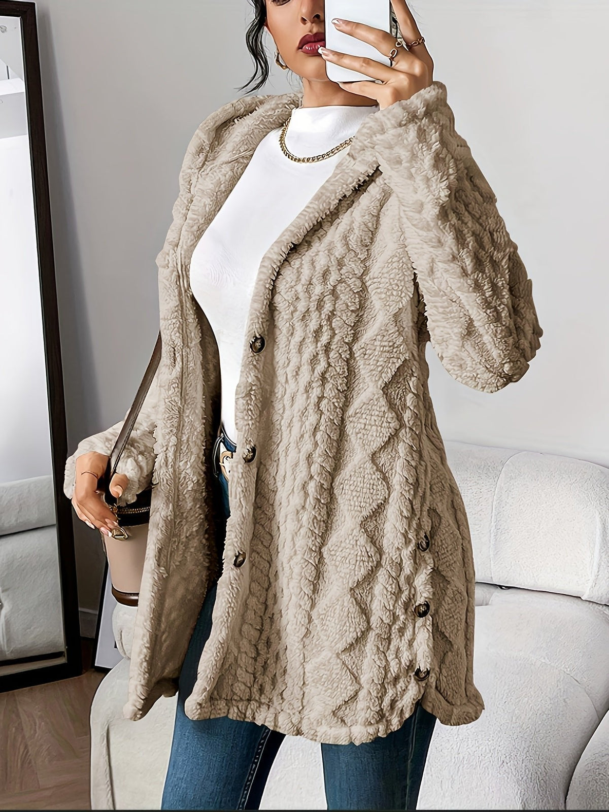 Nadira | Kapuzen Strickjacke Oversize für Damen