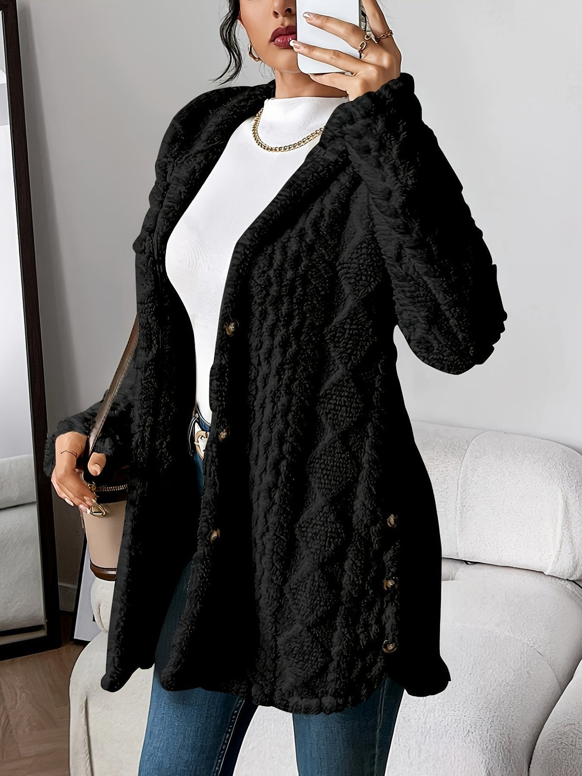 Nadira | Kapuzen Strickjacke Oversize für Damen