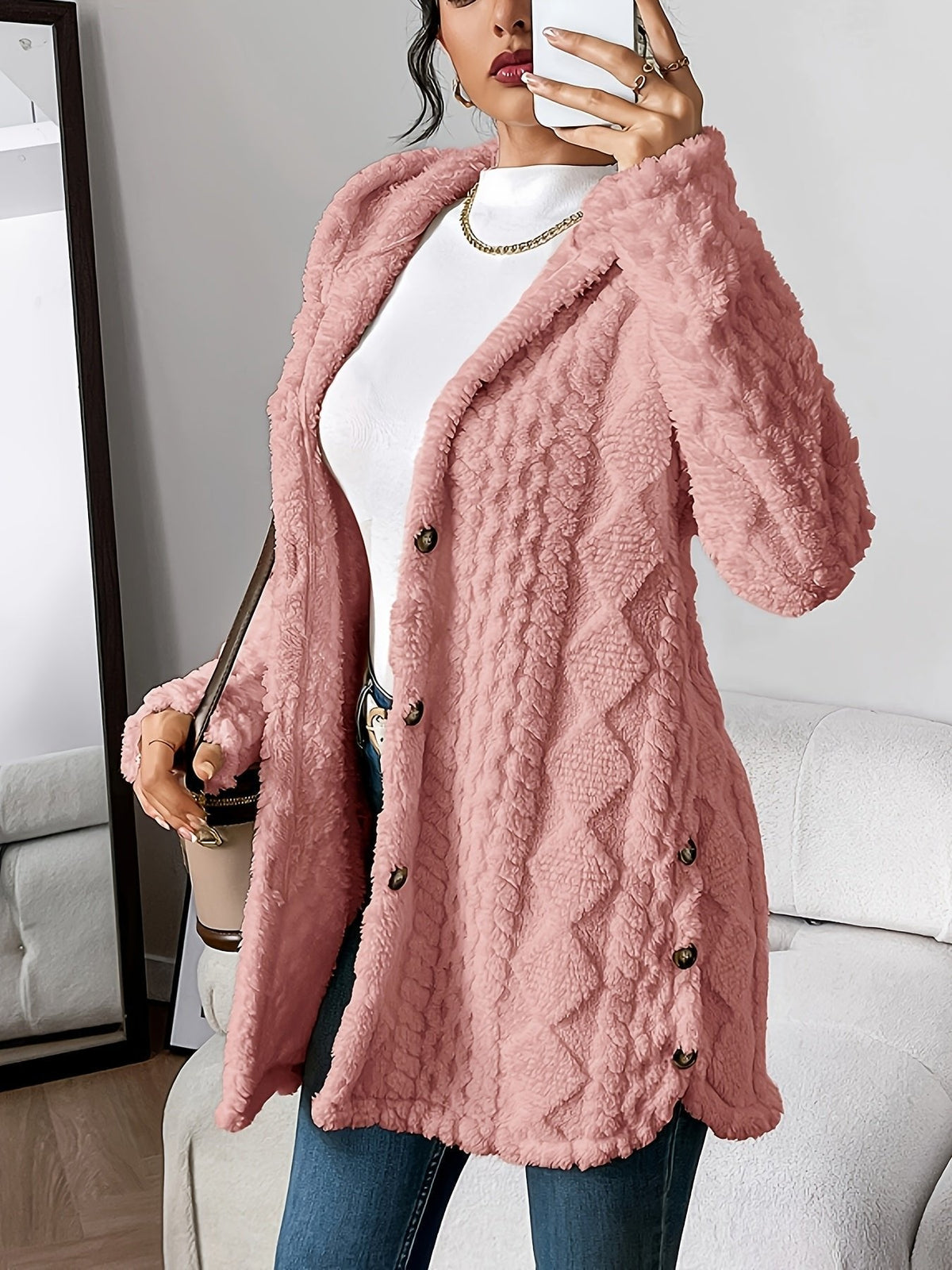 Nadira | Kapuzen Strickjacke Oversize für Damen