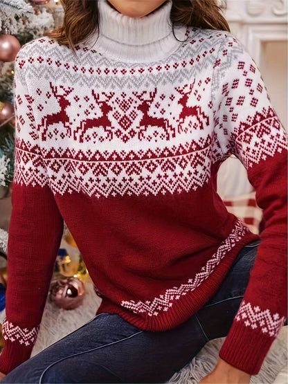 Caitlyn | Weihnachtspullover mit Rentier-Muster