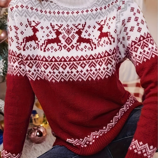 Caitlyn | Weihnachtspullover mit Rentier-Muster