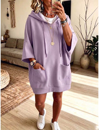 Livia | Damen Kapuzenkleid Oversized mit Kängurutasche