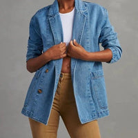 Signe | Oversized Jeansjacke mit Knopfleiste für Damen