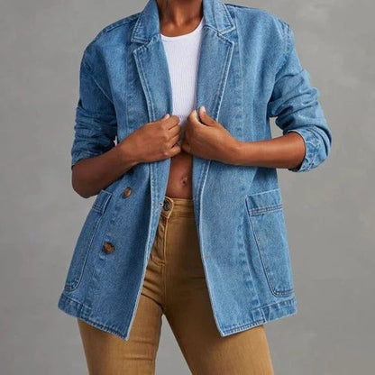 Selma | Oversized Jeansjacke mit Knopfleiste für Damen