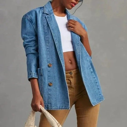 Selma | Oversized Jeansjacke mit Knopfleiste für Damen