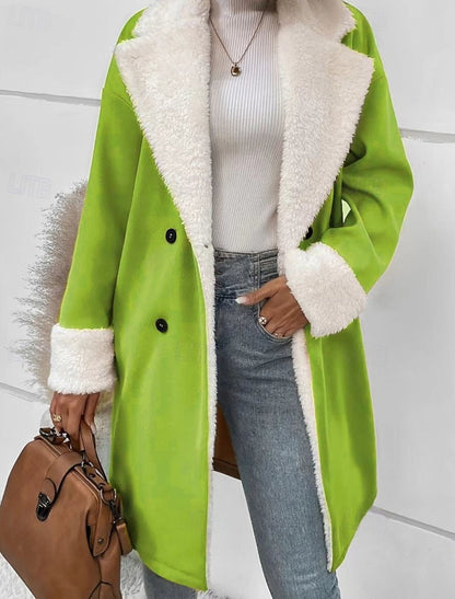 Evi | Winterjacke Damen Oversized mit Kunstfell-Reverskragen